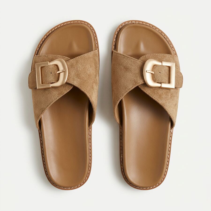 Carine Khaki Slides · 2