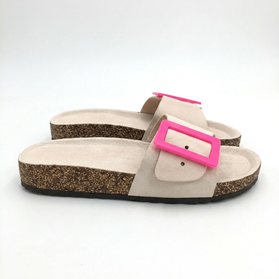 Clasp Beige/Pink Slides · 2