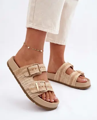 Anika Beige Slides