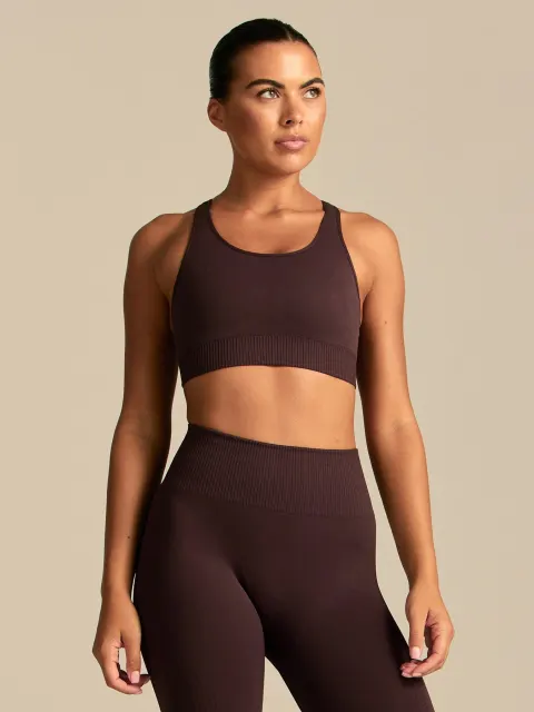 Power Adjustable Sports Bra | Cafe Noir